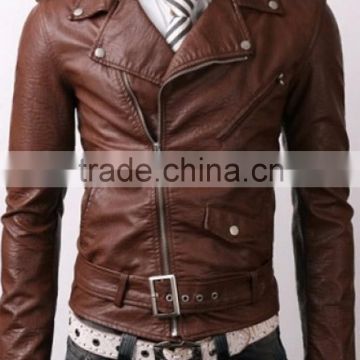 motor style men leather coat jacket