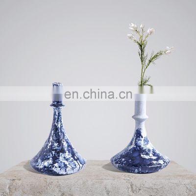 Wholesale Ceramic Decoration Chinese Handmade Pottery Blue And White Porcelain Vase For Home Decor
