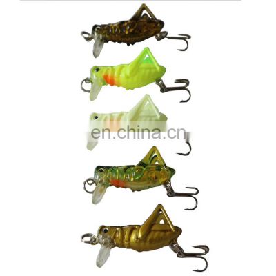 Fast delivery 3d eyes grasshopper  cricket Insect Baits loating sea bass black minnow lure