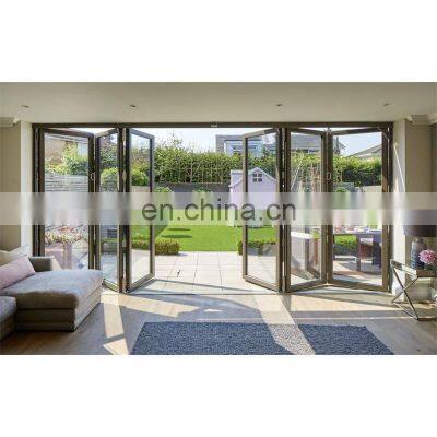 External aluminium frame double glazed accordion doors