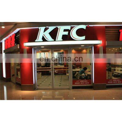 New Design Aluminium KFC Door Tempered Glass