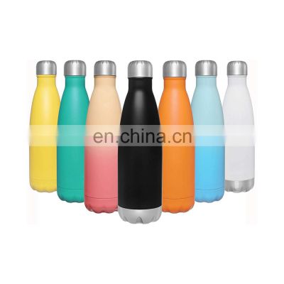 Sport Bottle with New Wide Handle Straw Lid Wide Mouth Vacuum Insulated 18/8 Stainless Steel sports water bottle 32oz Gradient