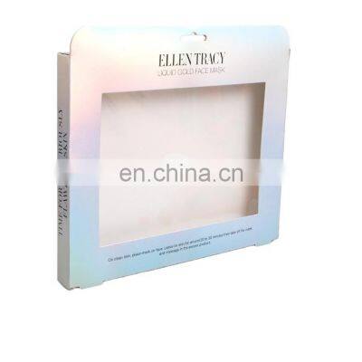 Luxury custom logo reverse UV printing cosmetics facial face mask cardboard paper cosmetic packaging  box