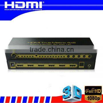 4 in 2 out HDMI matrix with TOSLINK output ARC, EDID setting