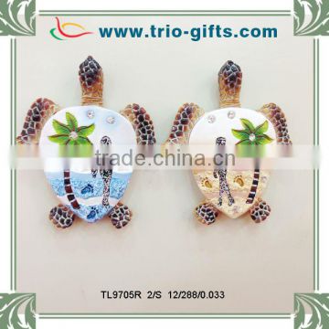 Pearlized finish polyresin magnet - turtle magnets