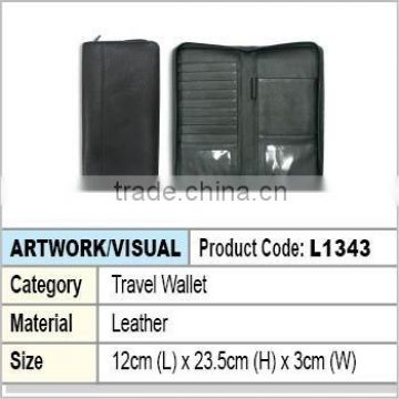 Leather Travel Zipper Wallet