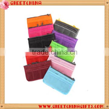 Cosmetic nylon makeup bag with small zipper cosmetic bag