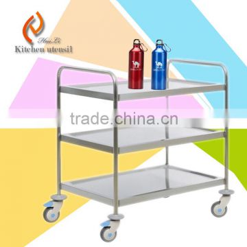 OEM ODM Sizes three tiers high quality stainless steel kitchen food serve trolley cart for hotel restaurant