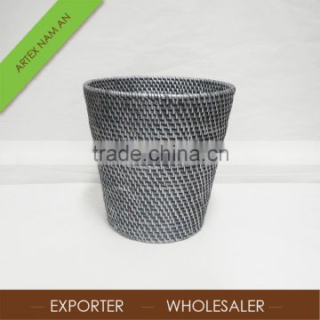 Black round rattan basket /High quality storage basket, laundry basket Artex Nam An