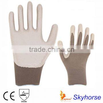 Grey PU Coated Gloves with CE, En388, En420 Work Gloves