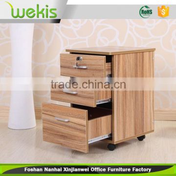 Top quality 3 drawers MDF movable file cabinet office furniture china