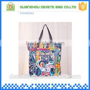 Nylon art big tote colorful outdoor mommy bag