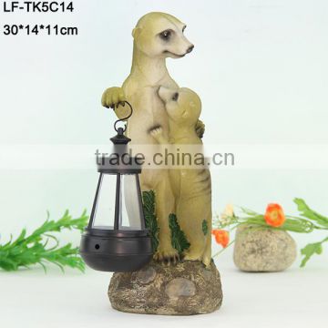 Solar hand lamp meerkat figurines led the lamp