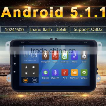 Cheap 8 inch Black Colored OBD2 android car gps audio navigation system for VW skoda