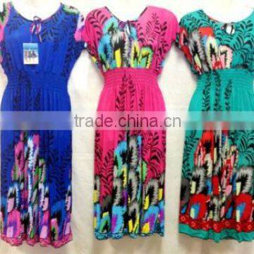 Wholesale Below Knee Length Short Sleeve Summer Sun Dresses Assorted