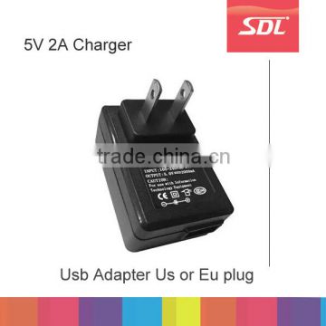 OEM single usb adapter ,2A Usb charger,5v travel adapter, EU us plug wall charger