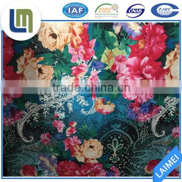 Super soft 100% polyester Custom design super soft flower print fabric for bedding