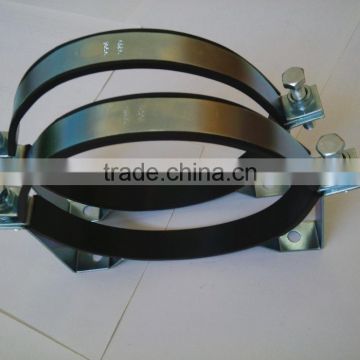Galvanized rubber saddle pipe steel clamp