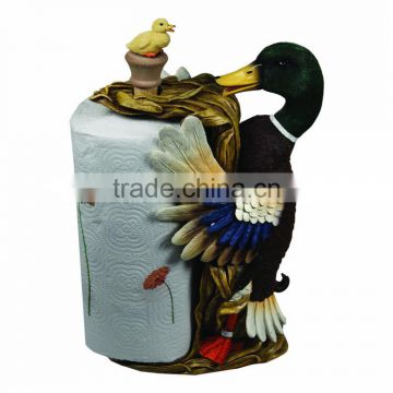 Personalized Handmade Painted Decorative Poly Resin Duck Paper Towel Holder