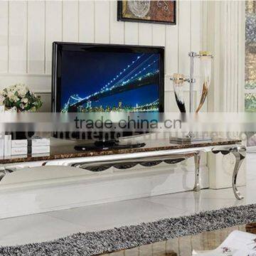 Marble living room furniture partition tv stand metal base