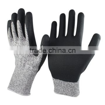 NMSAFETY foam nitrile dipped cut resistant hand gloves