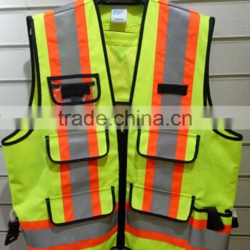 yellow en20471 high visibility workwear reflective safety vest