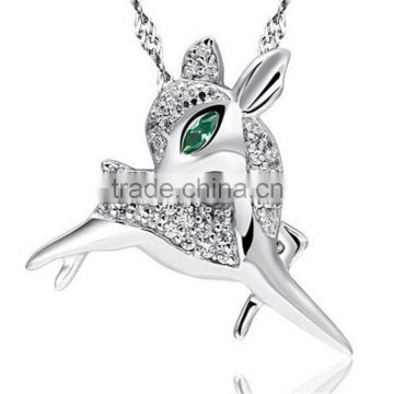 deer shape zircon pendant 925 sterling silver pendant jewelry