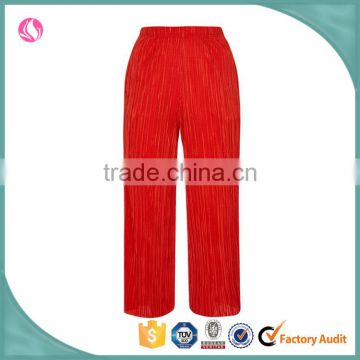 Women clothing latest fashion pleated casual red fashion pant jogger pant