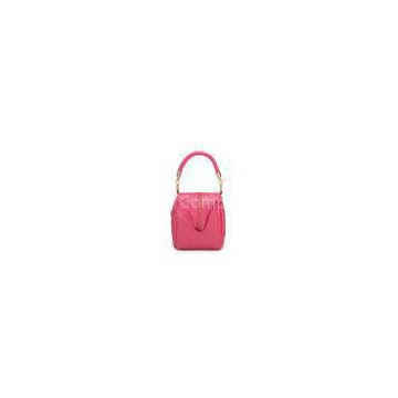 Pink Rectangle Mini Quilted Shoulder Bags For School , Pure Color