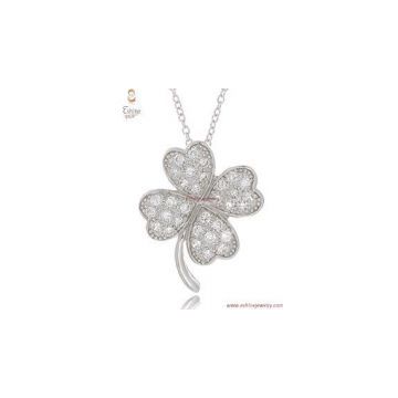Sterling Silver CZ pendant with cubic zirconia stone