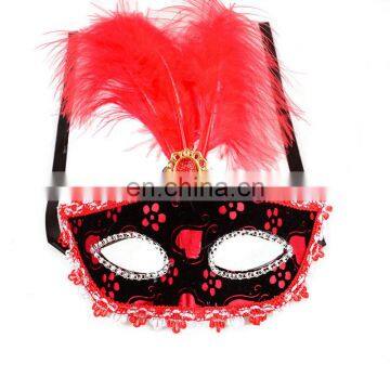 Halloween adult sex feather embroidery masquerade party mask