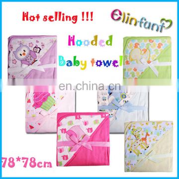 Elinfant hot selling baby kids hooded bath towel 78*78cm
