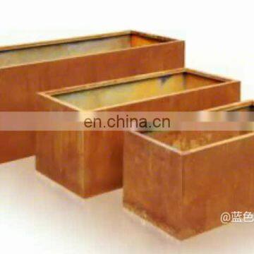 Customized high quality corten steel bench planter