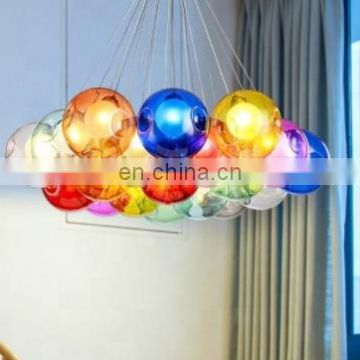 Minimalist Glass Colorful Pendant Lamp Bubble Ball Ceiling Lamp for children room