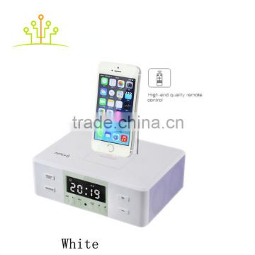 White / Black Electronic Alarm Clock Speaker for smartphone