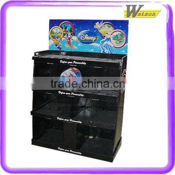 Video shop hot sale cardboard display stand with shelf for CD