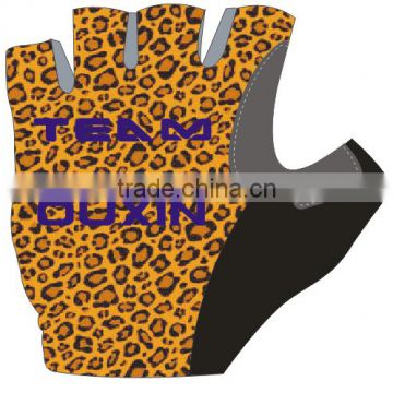 2015 cycling gloves/non-slip bicycle glove/pro bike glove men half finger pro team wholesale sportswear Sexy Leopard Grain