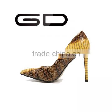 Sexy Cobra skin style ladies high pump shoes for elegant wpmen in 2015