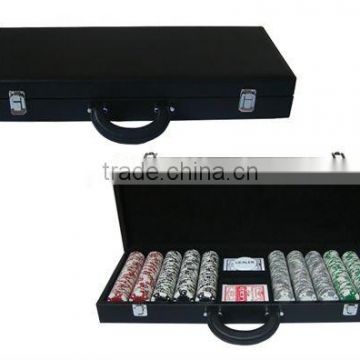 Leather poker chip case for 500pcs