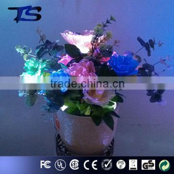 Hot sale Floor Color change led fiber optic flowers with ceramics pot wih wholesale for Foshan factory