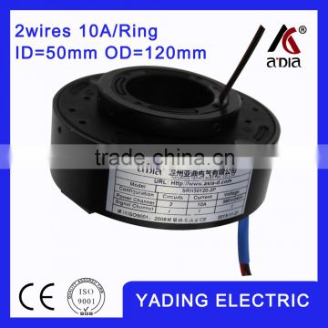SRH 50120- 2p pancake slip ring ID50mm. OD120mm. 2Wires, 10A 2 wires