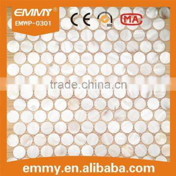 wholesale natural wall tile white round 20*20mm conch shell mosaic tile