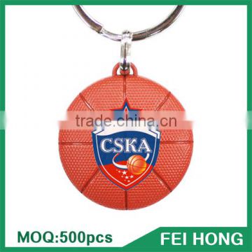 Wholesale bulk metal souvenir basketball sport printed two sided key ring