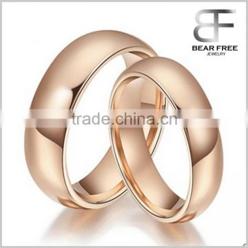 His & Her's 6MM/4MM Tungsten Carbide Polished Rose Gold Classic Styled Comfort Fit Wedding Band Ring Set