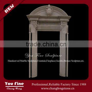 Antique Simple Natural Carved Marble Door Surround For Sale
