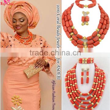 Lastest african coral beads jewelry set china wholesale bead jewelry set for wedding                        
                                                Quality Choice