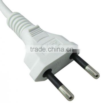 2 pin plug Brazil plug Inmetro power cord 10A 250V~ with VDE Cable H03VVH2-F H05VVH2-F 2X0.5/0.75mm