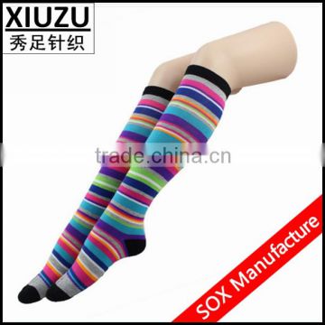 striped young girls knitted tube socks