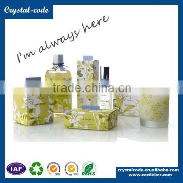 Make up product transparent cosmetic package label