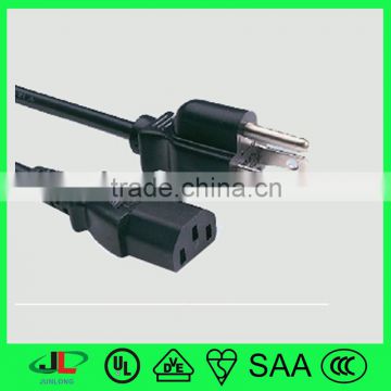 UL CUL 3 pin plug American standard ac power cord IEC C19 to C5 electrical power cord with 3 prong plug